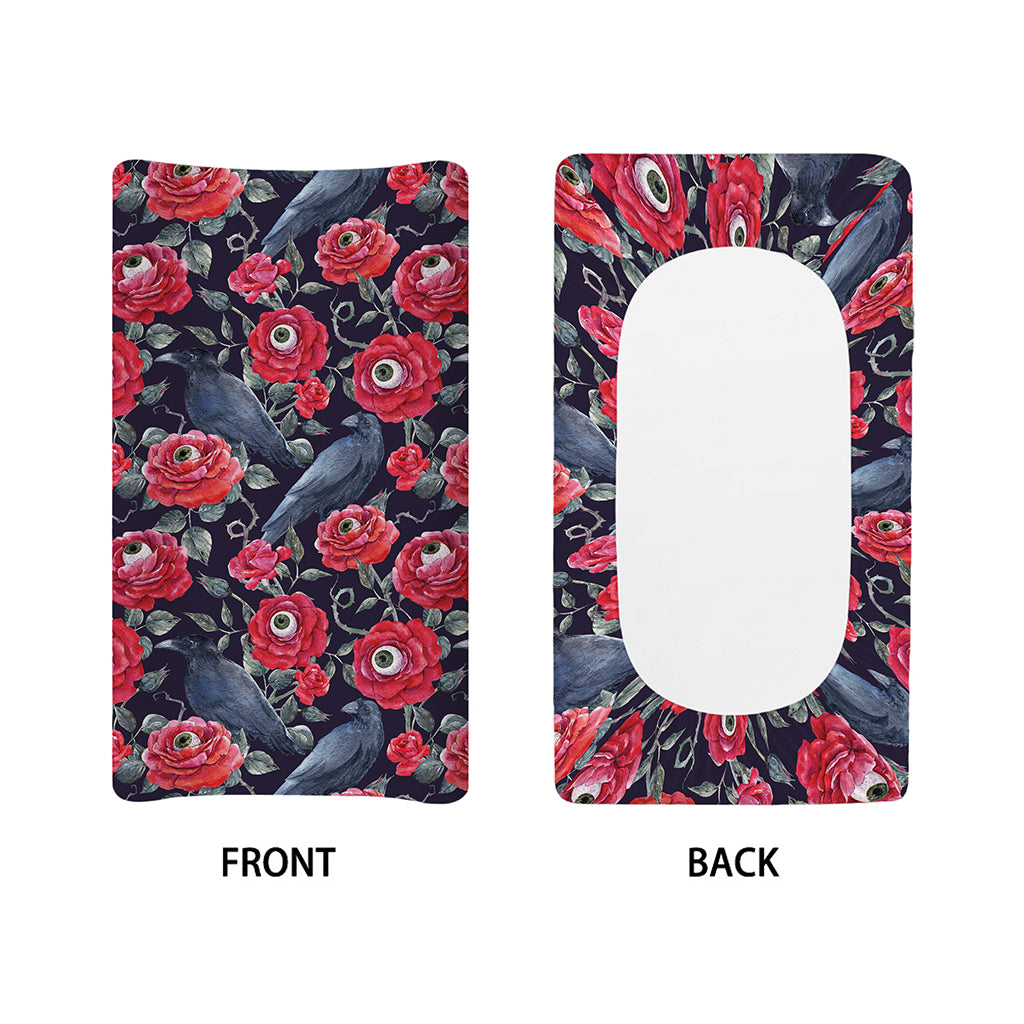 Eyeball Rose Pattern Print Changing Pad Cover