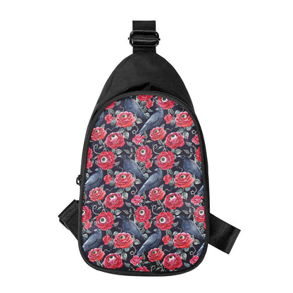 Eyeball Rose Pattern Print Chest Bag