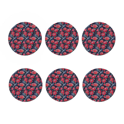 Eyeball Rose Pattern Print Coaster Set