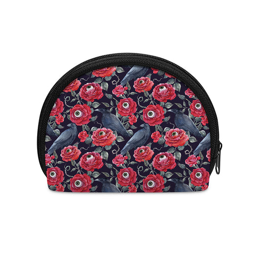 Eyeball Rose Pattern Print Coin Purse