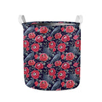 Eyeball Rose Pattern Print Collapsible Laundry Basket
