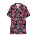 Eyeball Rose Pattern Print Cotton Hawaiian Shirt