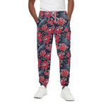 Eyeball Rose Pattern Print Cotton Pants