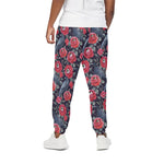 Eyeball Rose Pattern Print Cotton Pants