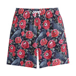 Eyeball Rose Pattern Print Cotton Shorts
