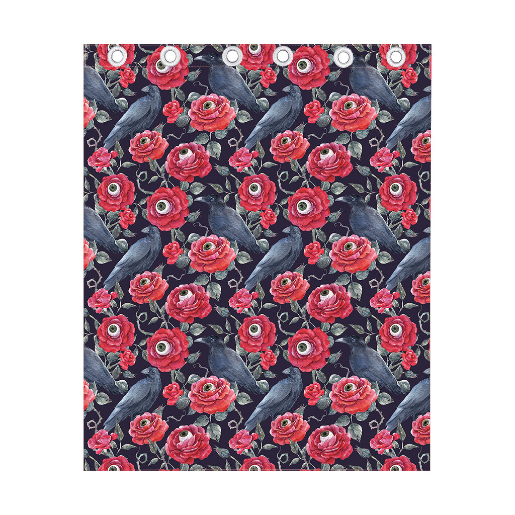 Eyeball Rose Pattern Print Curtain