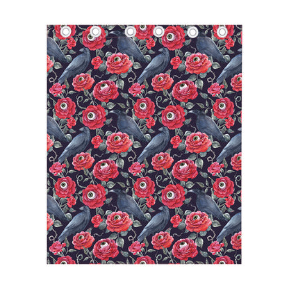 Eyeball Rose Pattern Print Curtain