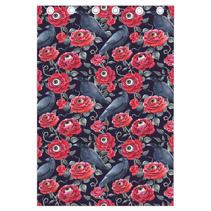 Eyeball Rose Pattern Print Curtain