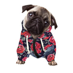 Eyeball Rose Pattern Print Dog Zip Up Hoodie