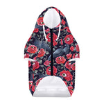 Eyeball Rose Pattern Print Dog Zip Up Hoodie