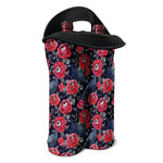Eyeball Rose Pattern Print Double Neoprene Wine Tote