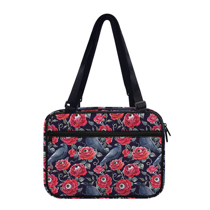 Eyeball Rose Pattern Print Double Strap Bible Bag