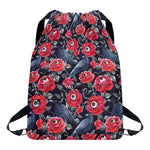 Eyeball Rose Pattern Print Drawstring Backpack