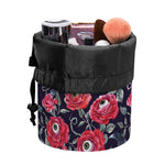 Eyeball Rose Pattern Print Drawstring Makeup Bag