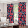 Eyeball Rose Pattern Print Extra Wide Grommet Curtains