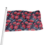 Eyeball Rose Pattern Print Flag