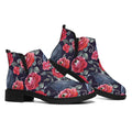 Eyeball Rose Pattern Print Flat Ankle Boots