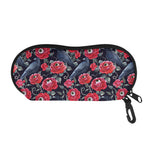 Eyeball Rose Pattern Print Glasses Case