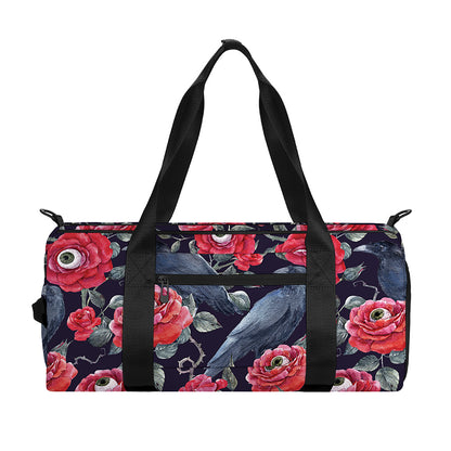 Eyeball Rose Pattern Print Gym Bag