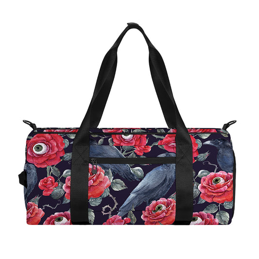 Eyeball Rose Pattern Print Gym Bag
