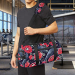 Eyeball Rose Pattern Print Gym Bag