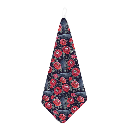 Eyeball Rose Pattern Print Hand Towel