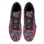 Eyeball Rose Pattern Print High Top Leather Sneakers