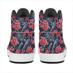 Eyeball Rose Pattern Print High Top Leather Sneakers