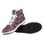 Eyeball Rose Pattern Print High Top Leather Sneakers