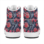 Eyeball Rose Pattern Print High Top Leather Sneakers