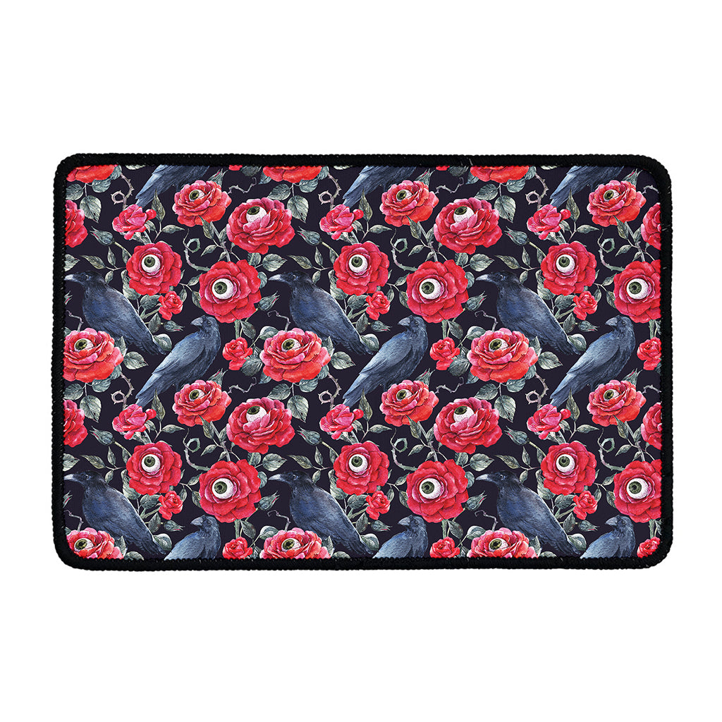 Eyeball Rose Pattern Print Kitchen Mat