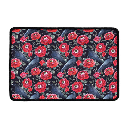 Eyeball Rose Pattern Print Kitchen Mat