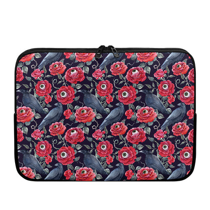 Eyeball Rose Pattern Print Laptop Sleeve