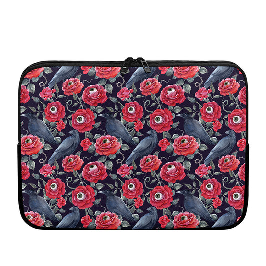 Eyeball Rose Pattern Print Laptop Sleeve