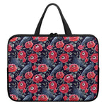 Eyeball Rose Pattern Print Laptop Sleeve With Handle
