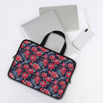 Eyeball Rose Pattern Print Laptop Sleeve With Handle