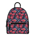 Eyeball Rose Pattern Print Leather Backpack