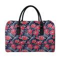 Eyeball Rose Pattern Print Leather Duffel Bag