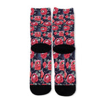Eyeball Rose Pattern Print Long Socks
