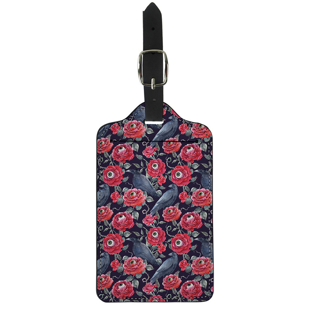 Eyeball Rose Pattern Print Luggage Tag
