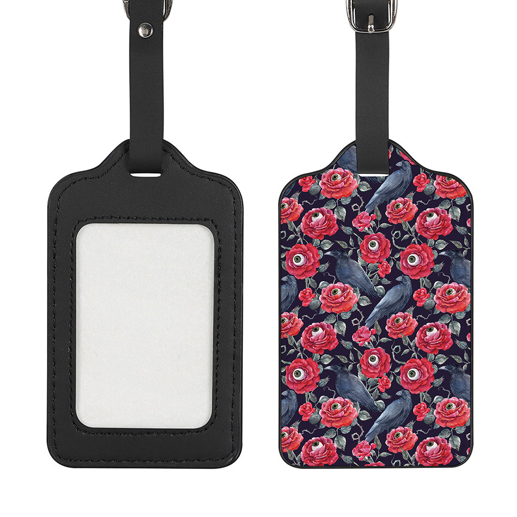 Eyeball Rose Pattern Print Luggage Tag