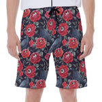 Eyeball Rose Pattern Print Men's Beach Shorts