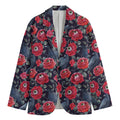 Eyeball Rose Pattern Print Men's Blazer