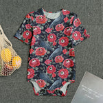 Eyeball Rose Pattern Print Men's Bodysuit