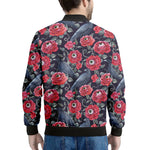 Eyeball Rose Pattern Print Men's Bomber Jacket