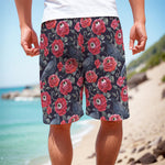 Eyeball Rose Pattern Print Men's Cargo Shorts