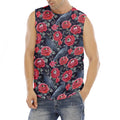 Eyeball Rose Pattern Print Men's Fitness Tank Top