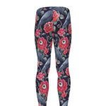Eyeball Rose Pattern Print Men's leggings