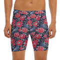 Eyeball Rose Pattern Print Men's Long Boxer Briefs