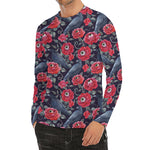 Eyeball Rose Pattern Print Men's Long Sleeve Rash Guard